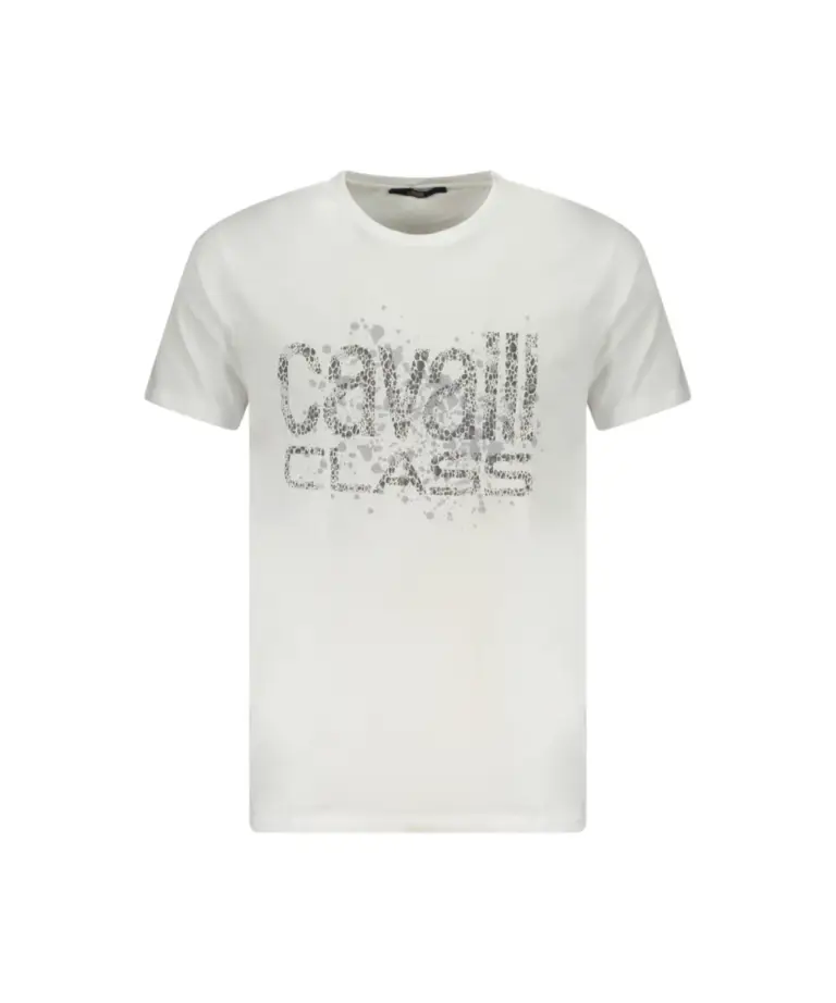 Cavalli Class - Ανδρική Μπλούζα T-Shirt Κοντομάνικη Regular Fit TXT60DJD060-00533 Λευκό