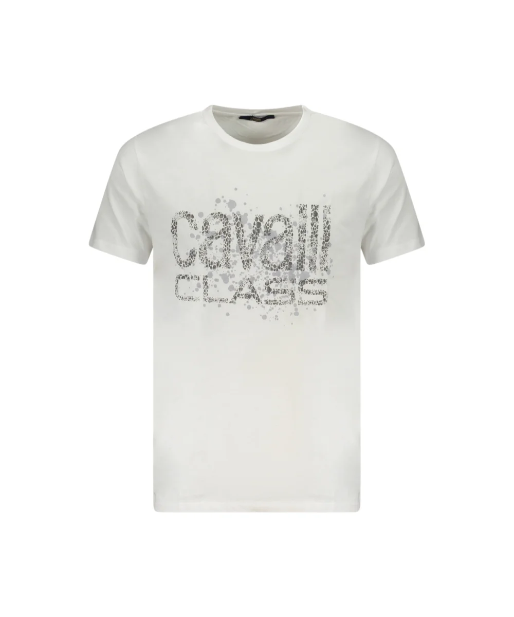 Cavalli Class - Ανδρική Μπλούζα T-Shirt Κοντομάνικη Regular Fit TXT60DJD060-00533 Λευκό