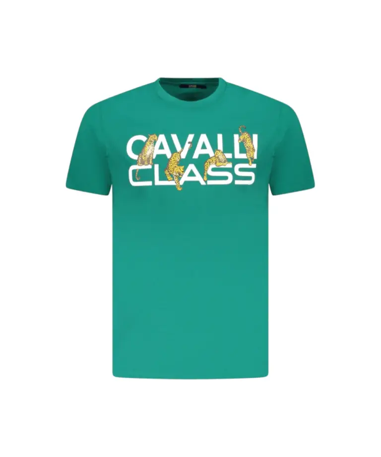 Cavalli Class - Ανδρική Μπλούζα T-Shirt Κοντομάνικη Regular Fit TXT60MJD060-04038 Πράσινο