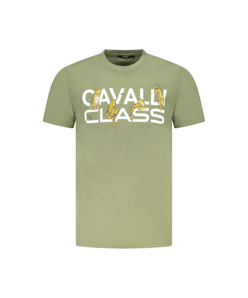 Cavalli Class - Ανδρική Μπλούζα T-Shirt Κοντομάνικη Regular Fit TXT60MJD060-04050 Λαδί
