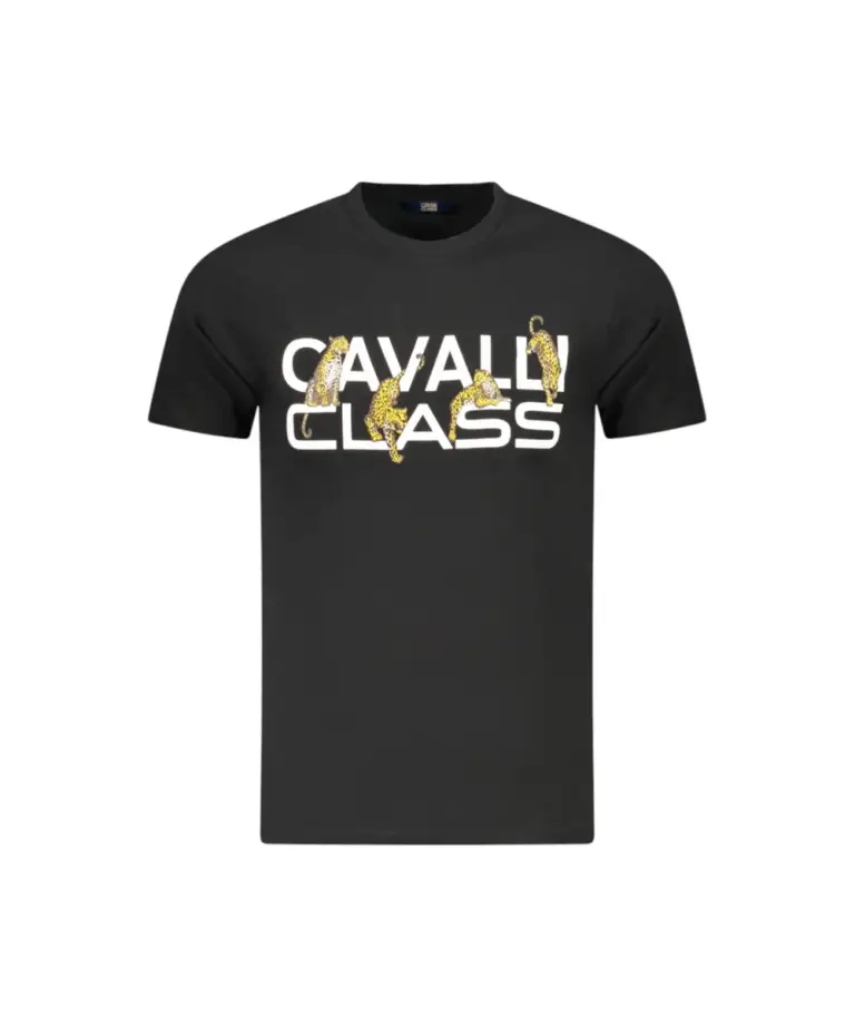 Cavalli Class - Ανδρική Μπλούζα T-Shirt Κοντομάνικη Regular Fit TXT60MJD060-05051 Μαύρο