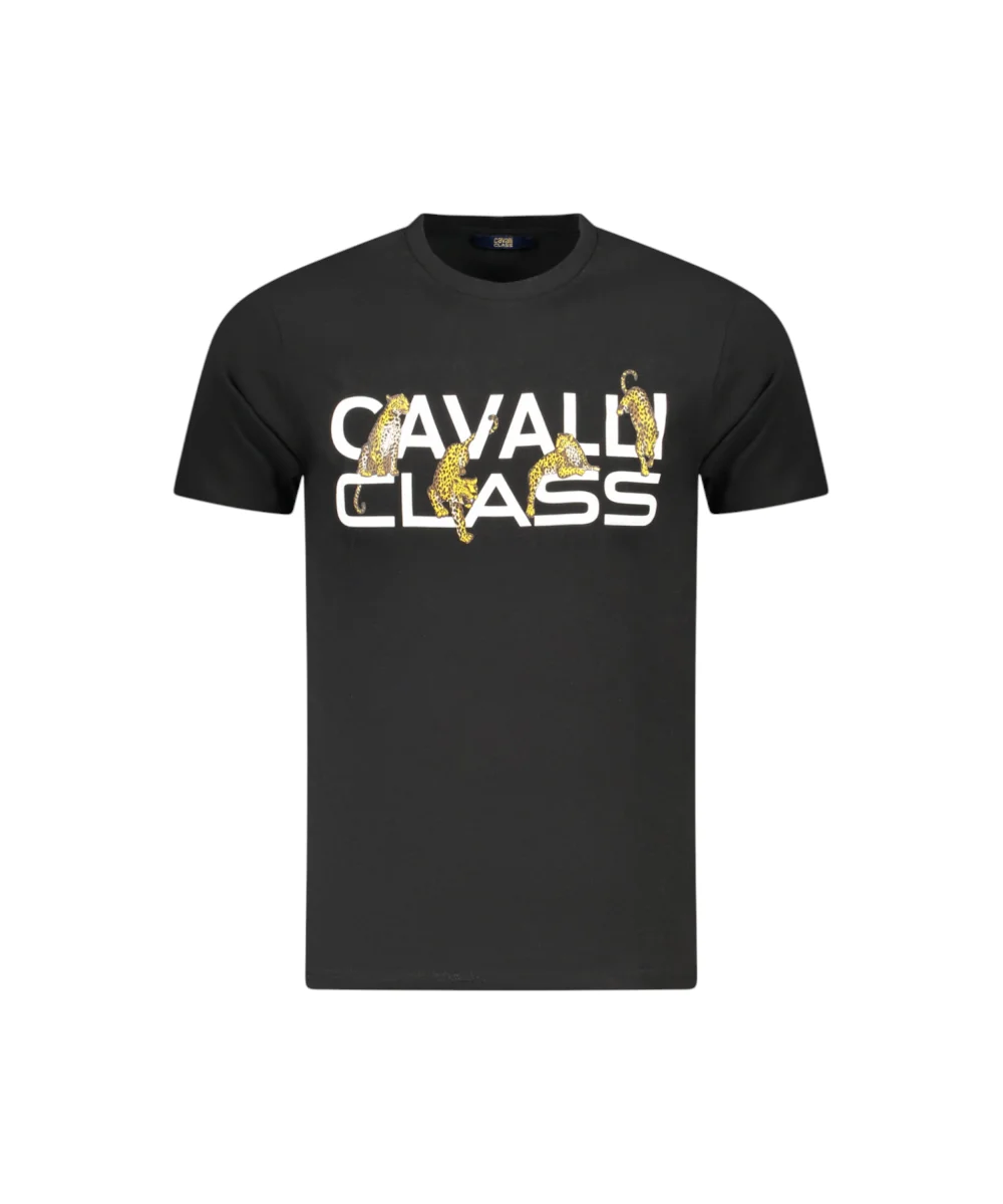 Cavalli Class - Ανδρική Μπλούζα T-Shirt Κοντομάνικη Regular Fit TXT60MJD060-05051 Μαύρο