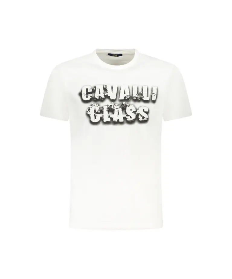 Cavalli Class - Ανδρική Μπλούζα T-Shirt Κοντομάνικη Regular Fit TXT61CJD060-00533 Λευκό