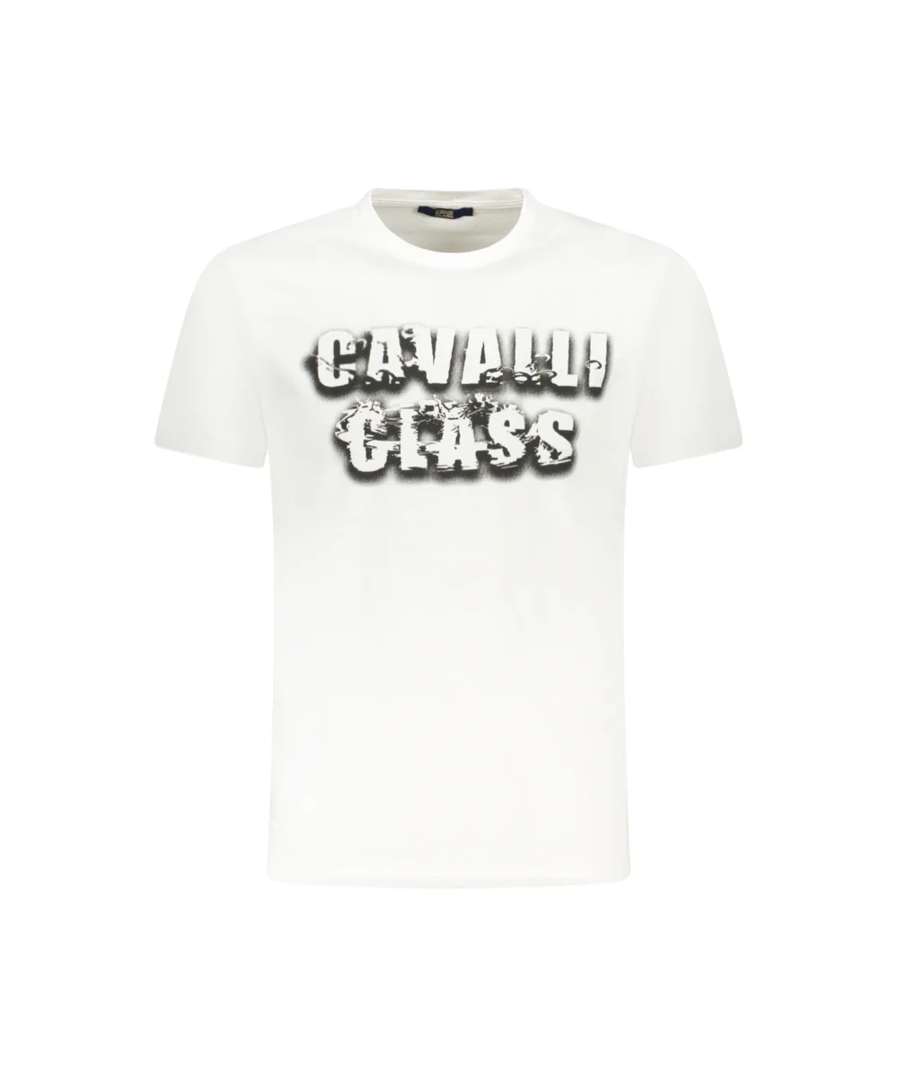 Cavalli Class - Ανδρική Μπλούζα T-Shirt Κοντομάνικη Regular Fit TXT61CJD060-00533 Λευκό
