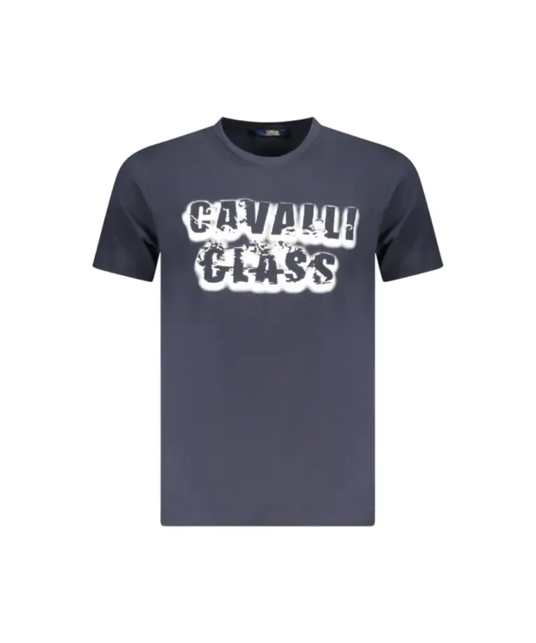 Cavalli Class - Ανδρική Μπλούζα T-Shirt Κοντομάνικη Regular Fit TXT61CJD060-04502 Μπλε