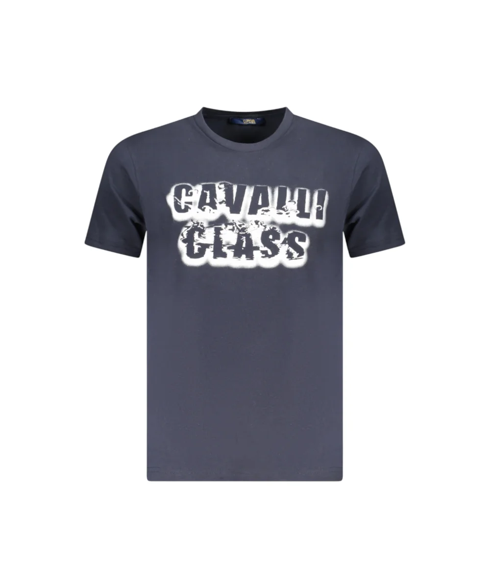 Cavalli Class - Ανδρική Μπλούζα T-Shirt Κοντομάνικη Regular Fit TXT61CJD060-04502 Μπλε