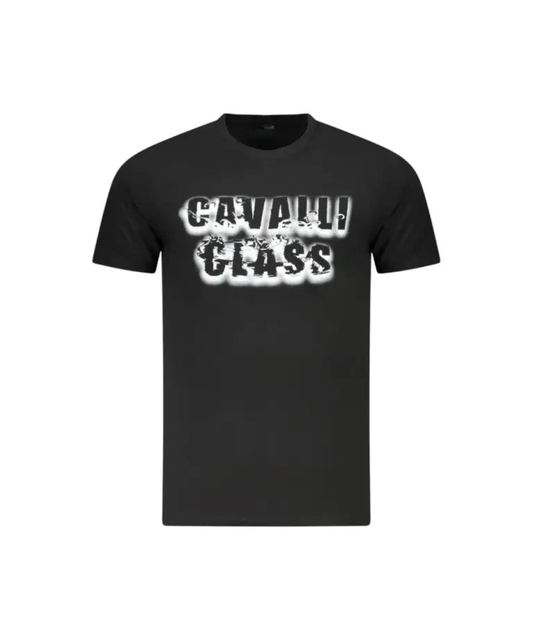 Cavalli Class - Ανδρική Μπλούζα T-Shirt Κοντομάνικη Regular Fit TXT61CJD060-05051 Μαύρο