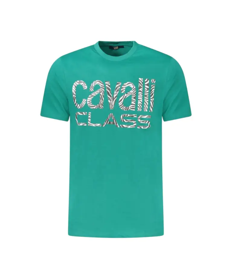 Cavalli Class - Ανδρική Μπλούζα T-Shirt Κοντομάνικη Short Sleeve TXT61DJD060-04038 Πράσινο