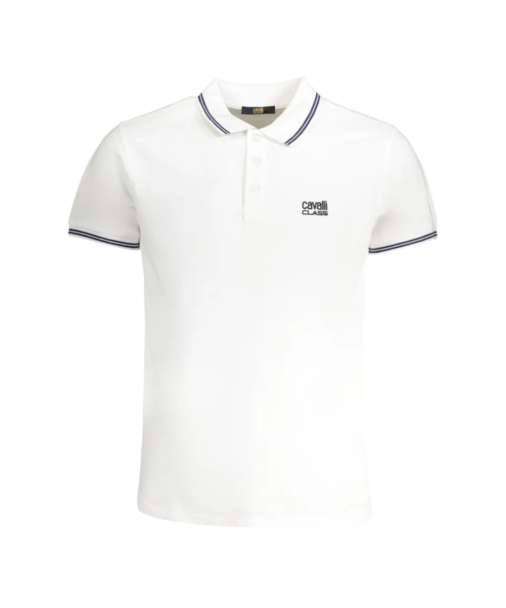 Cavalli Class - Ανδρική Μπλούζα Κοντομάνικη Polo Πικέ QXT64YKB002-00533 Λευκό