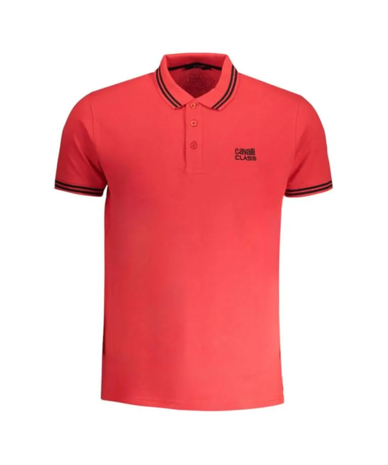 Cavalli Class - Ανδρική Μπλούζα Κοντομάνικη Polo Πικέ QXT64YKB002-02000 Κόκκινο