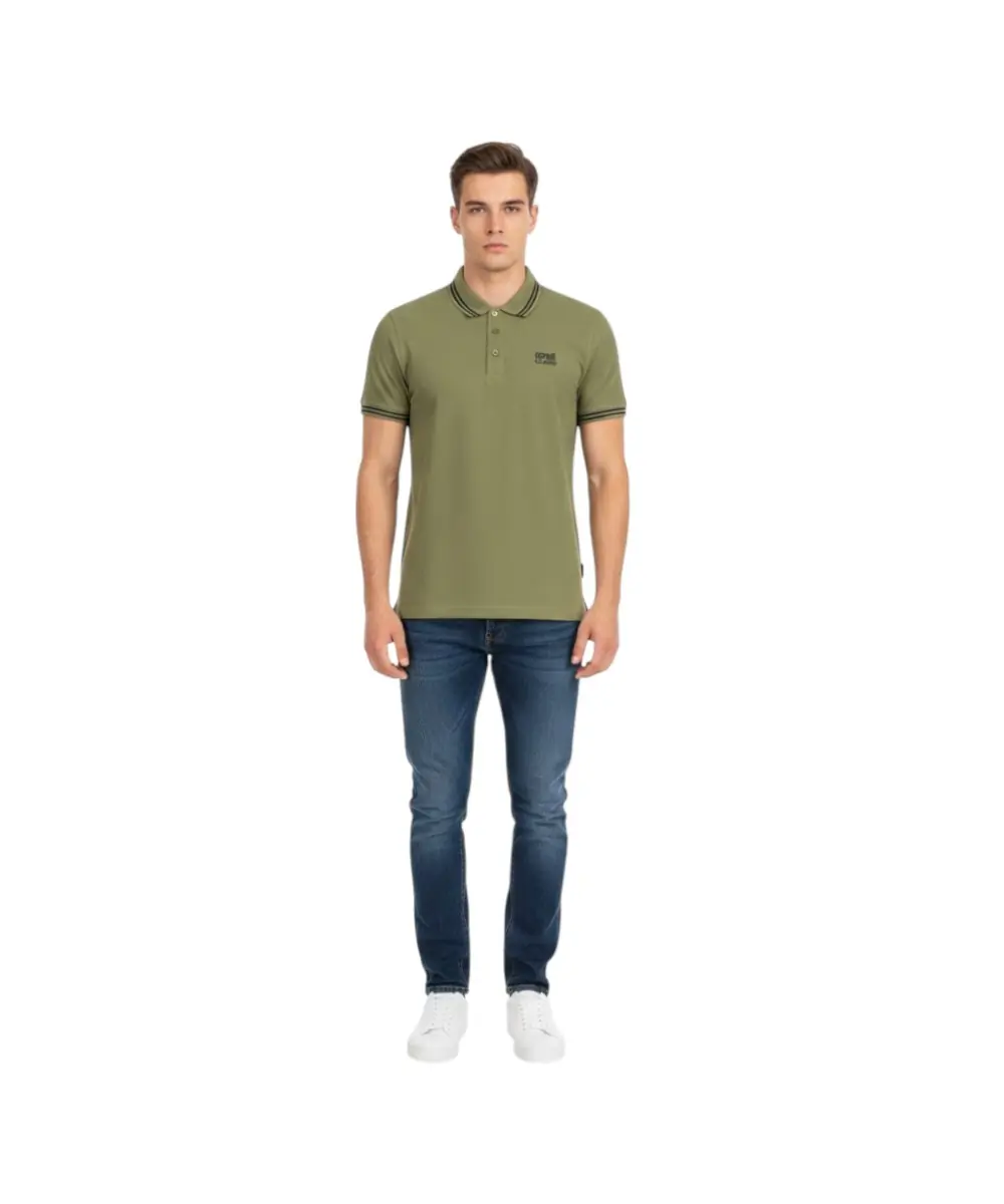 Cavalli Class - Ανδρική Μπλούζα Κοντομάνικη Polo Πικέ QXT64YKB002-04050 Λαδί