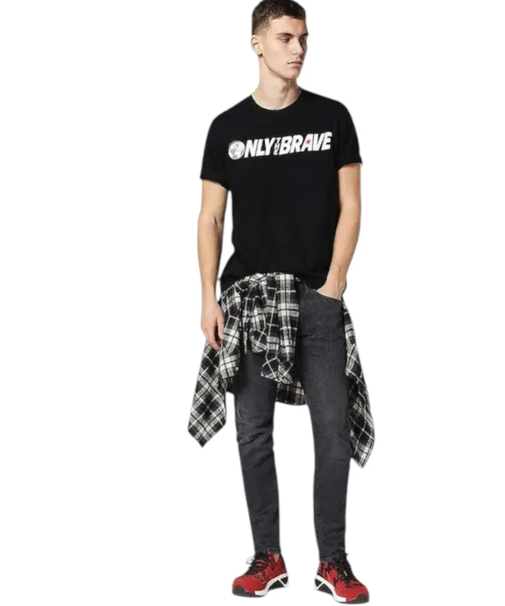 Diesel - Ανδρικό T-shirt Mε Λογότυπο 00SD92-0091B-900 Μαύρο