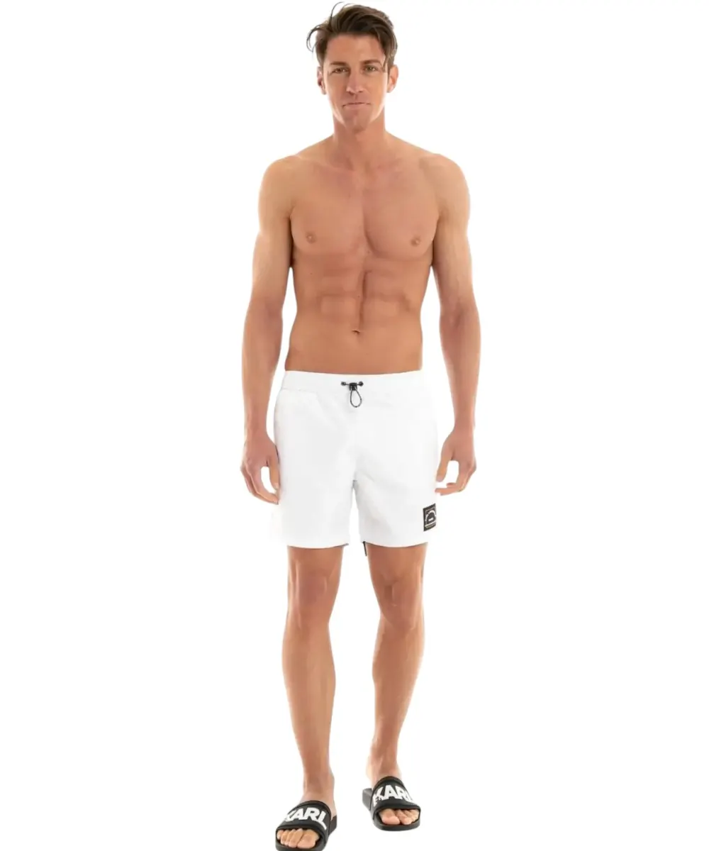 Karl Lagerfeld - Ανδρικό Μαγιό Σορτς KL22MBM01-WHITE Λευκό