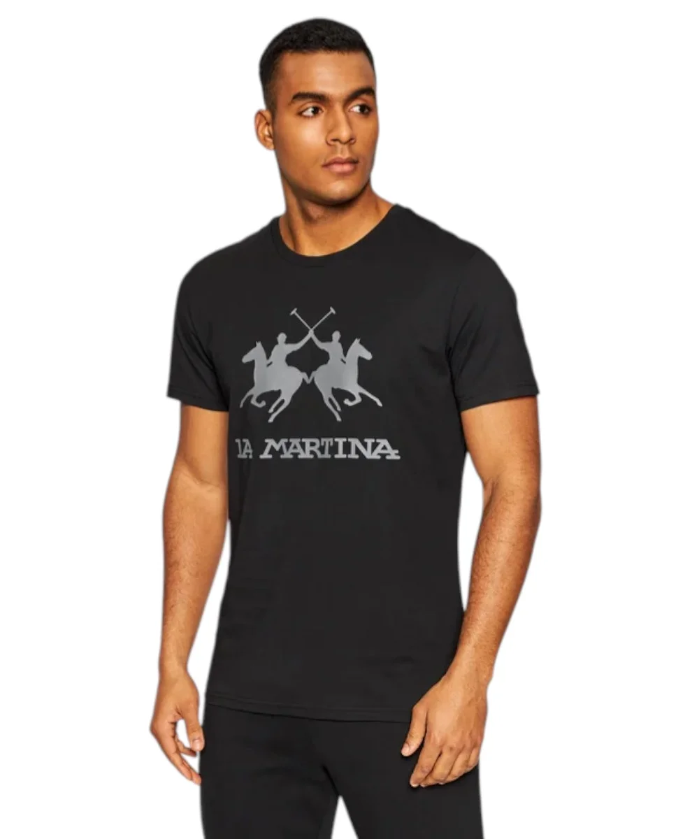 La Martina - Ανδρικό T-Shirt Slim Fit XMR005-JS206-09999 Μαύρο