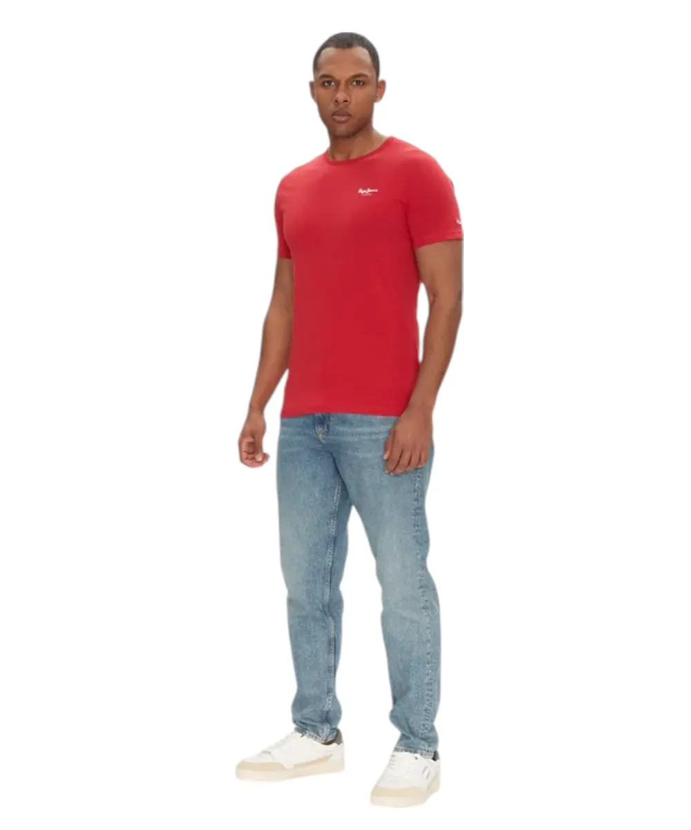 Pepe Jeans - Ανδρικό T-shirt Original Basic 3 N Slim Fit PM508212-285 Κόκκινο