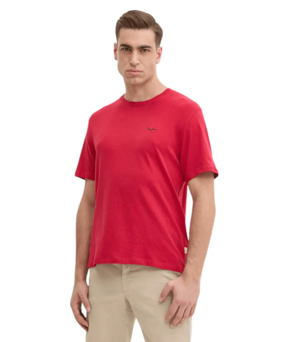 Pepe Jeans - Ανδρικό T-shirt  Contrast Connor Regular Fit PM509933-285 Κόκκινο
