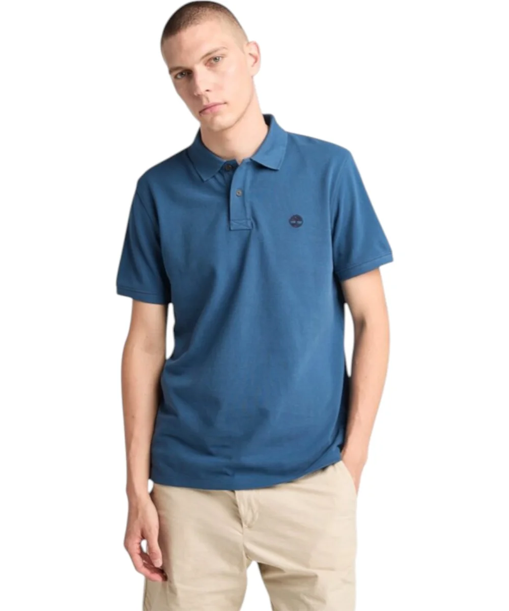 Timberland - Ανδρικό T-shirt Polo με Λογότυπο TB0A6VDP-288 Μπλε