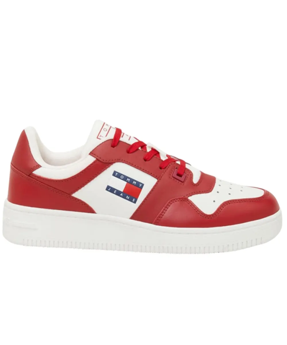 Tommy Hilfiger - Ανδρικά Δερμάτινα Sneakers Tjm Retro Basket Ess EM0EM01395-XLD Κόκκινο