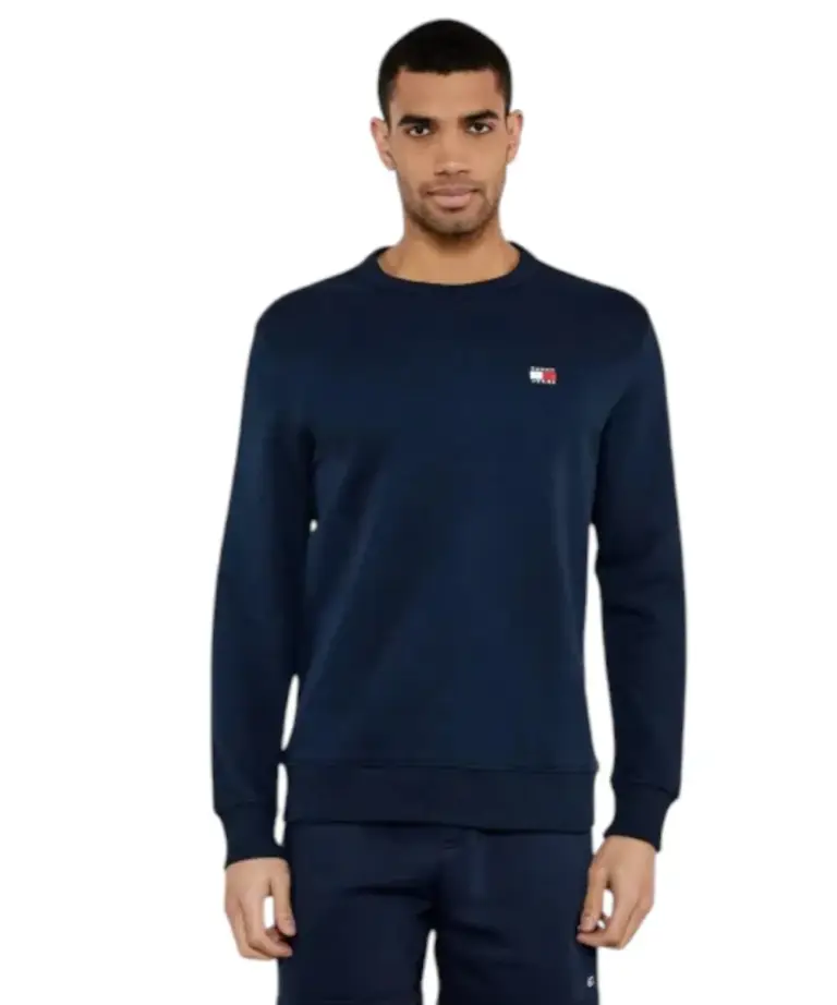 Tommy Hilfiger - Ανδρική Μπλούζα Φούτερ Reg Badge Crew Ext DM0DM20660-C1G Μπλε Σκούρο