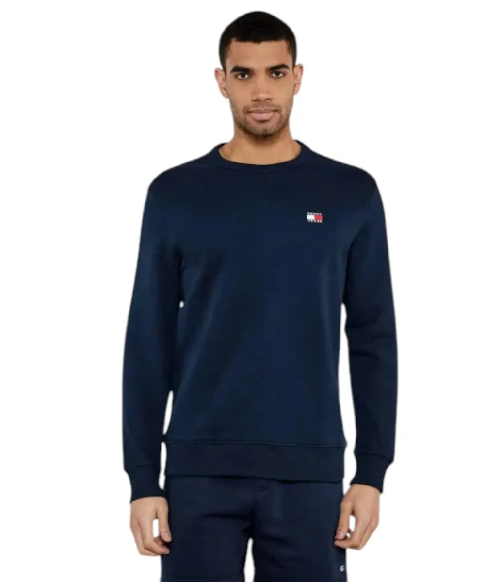 Tommy Hilfiger - Ανδρική Μπλούζα Φούτερ Reg Badge Crew Ext DM0DM20660-C1G Μπλε Σκούρο