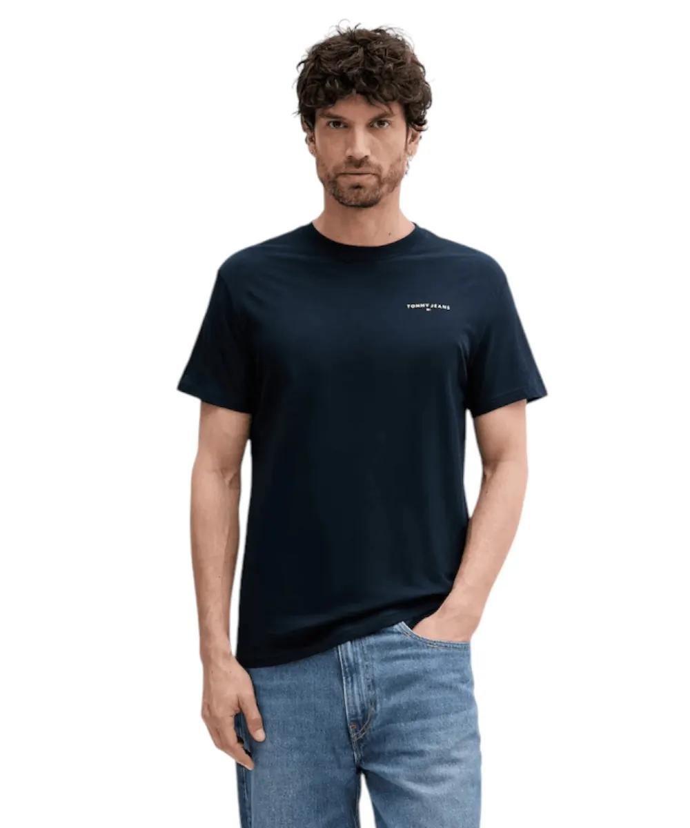 Tommy Hilfiger - Ανδρικό T-shirt Linear Chest Slim Fit DM0DM21780-C1G Μπλε Σκούρο