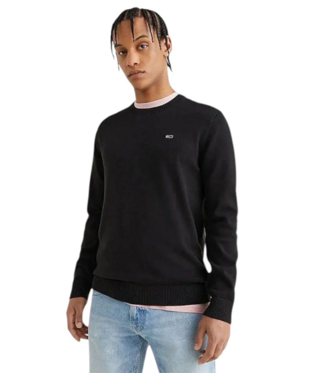 Tommy Hilfiger - Ανδρικό Πουλόβερ Essential Slim Fit DM0DM18370-BDS Μαύρο
