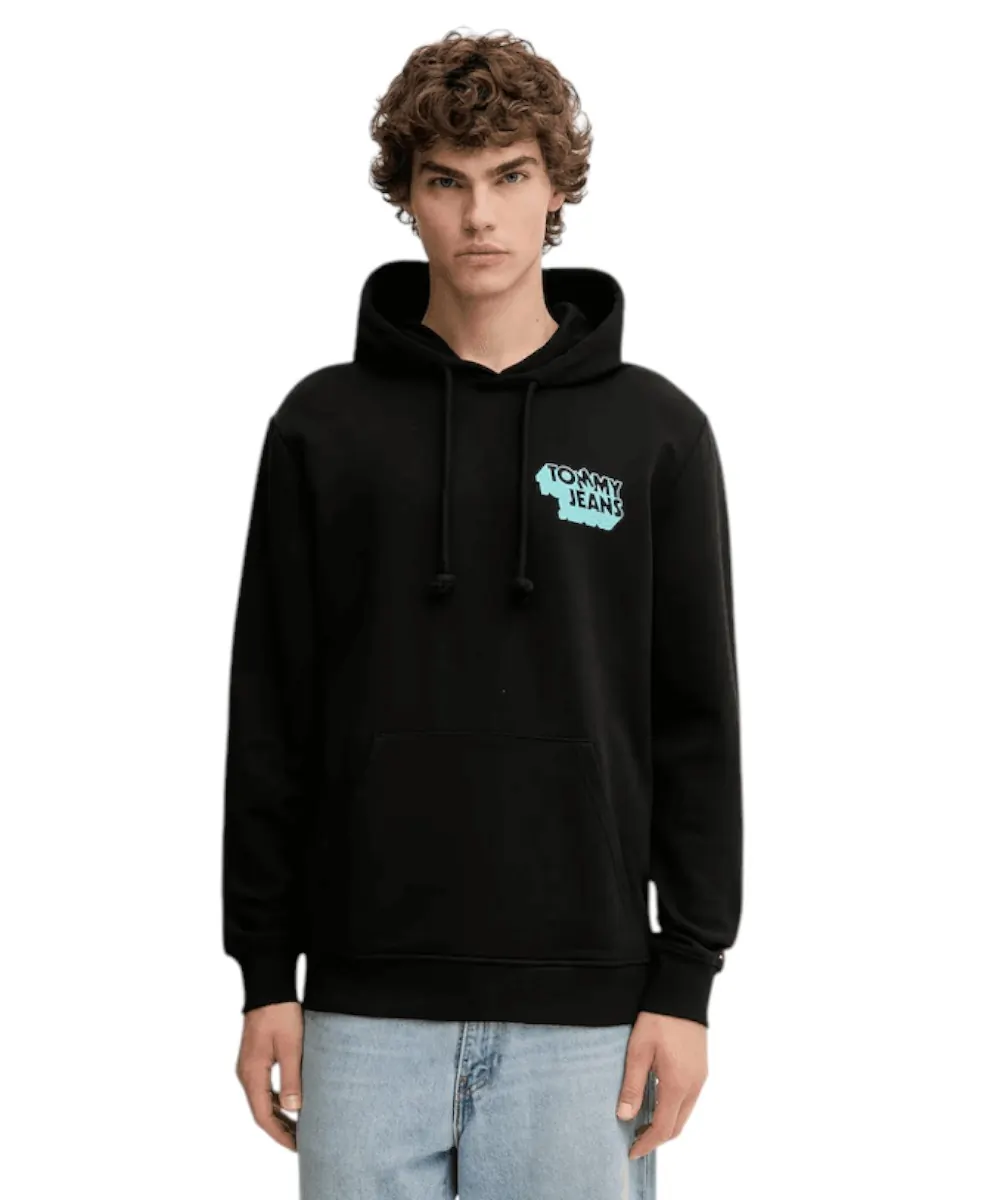 Tommy Hilfiger - Ανδρικό Φούτερ Stack Back Logo Hoodie DM0DM21625-BDS Μαύρο