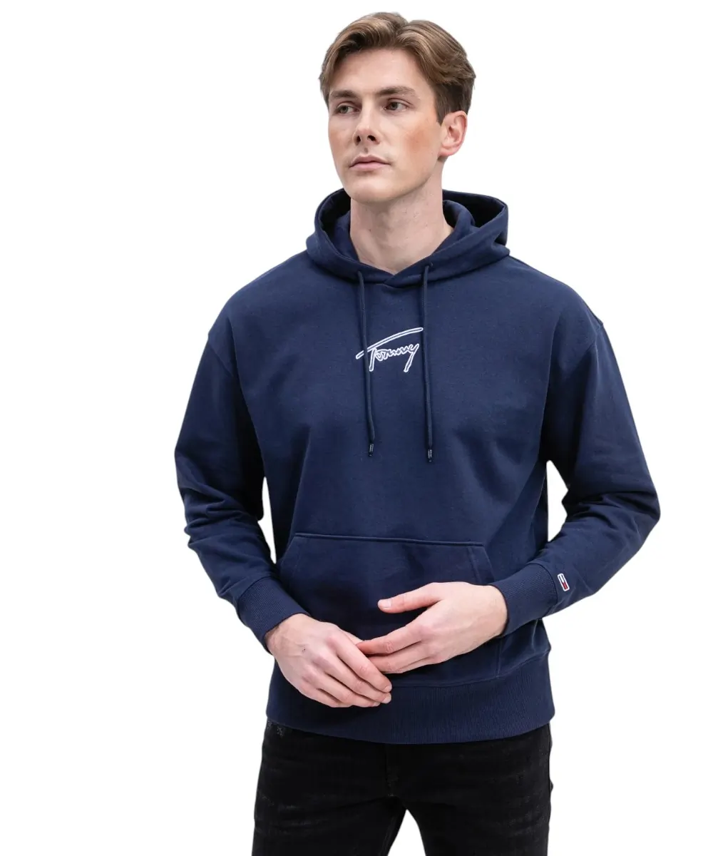 Tommy Hilfiger - Ανδρικό Φούτερ με Κουκούλα και Τσέπες DM0DM15796-C87 Μπλε Ναυτικό