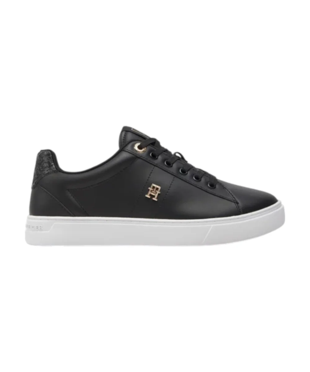 Tommy Hilfiger – Δερμάτινα Γυναικεία Sneakers Elevated Essent Sneaker Monogram FW0FW07999-BDS Μαύρο