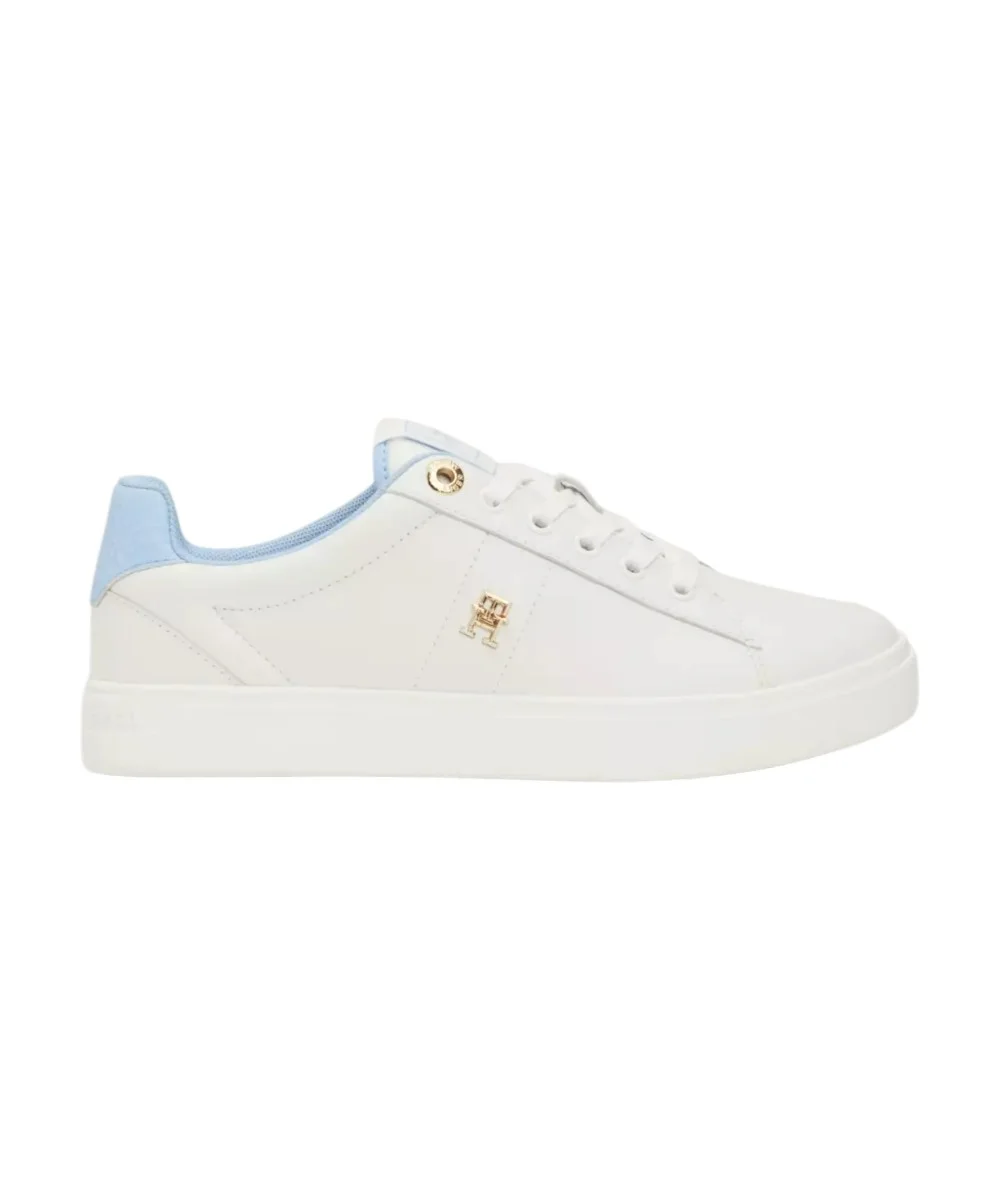 Tommy Hilfiger – Δερμάτινα Γυναικεία Sneakers FW0FW07999-0F6 Εκρού Μπλε