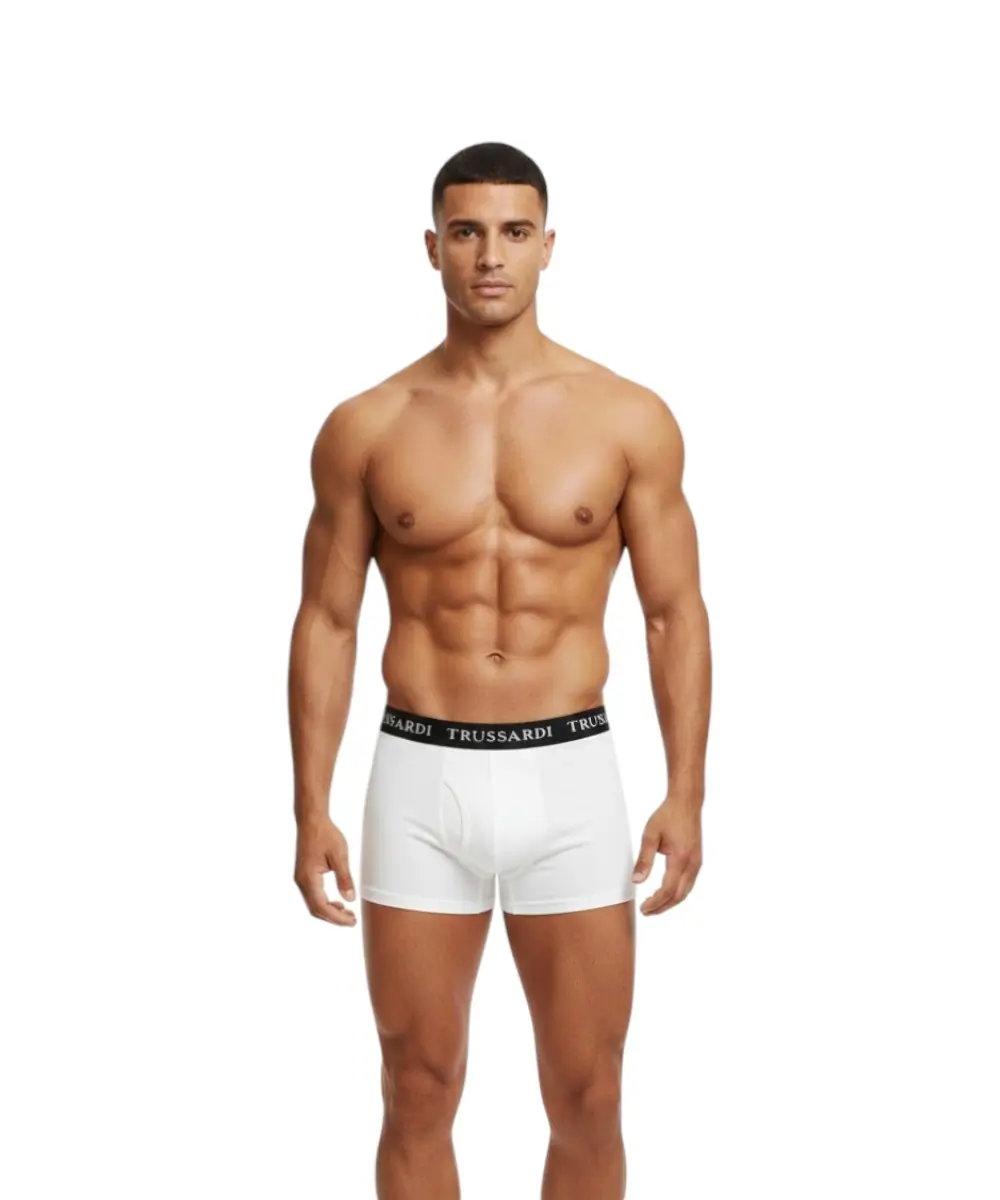 Trussardi Jeans- Ανδρικά Μποξεράκια 2Pack TRU2UTR02-01WHIT Λευκό
