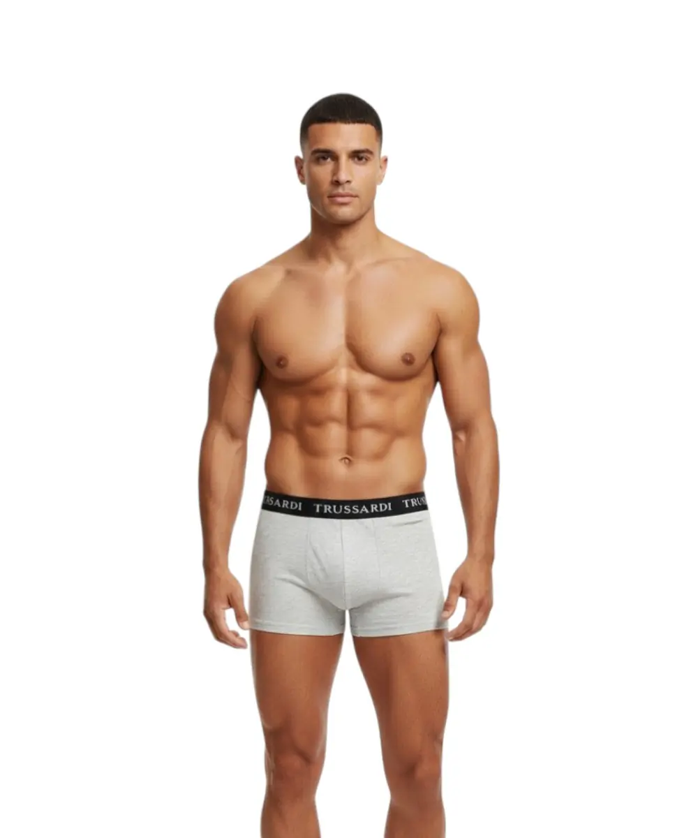 Trussardi Jeans- Ανδρικά Μποξεράκια 2Pack TRU2UTR02-16GREY Γκρι