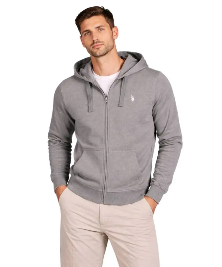 U.S. Polo Assn. - Ανδρική Φούτερ Ζακέτα με Κουκούλα και Τσέπες 63025-53223-189 Γκρι