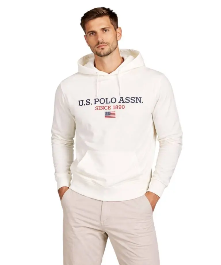 U.S. Polo Assn. - Ανδρικό Φούτερ με Κουκούλα 64460-53223-101 Λευκό