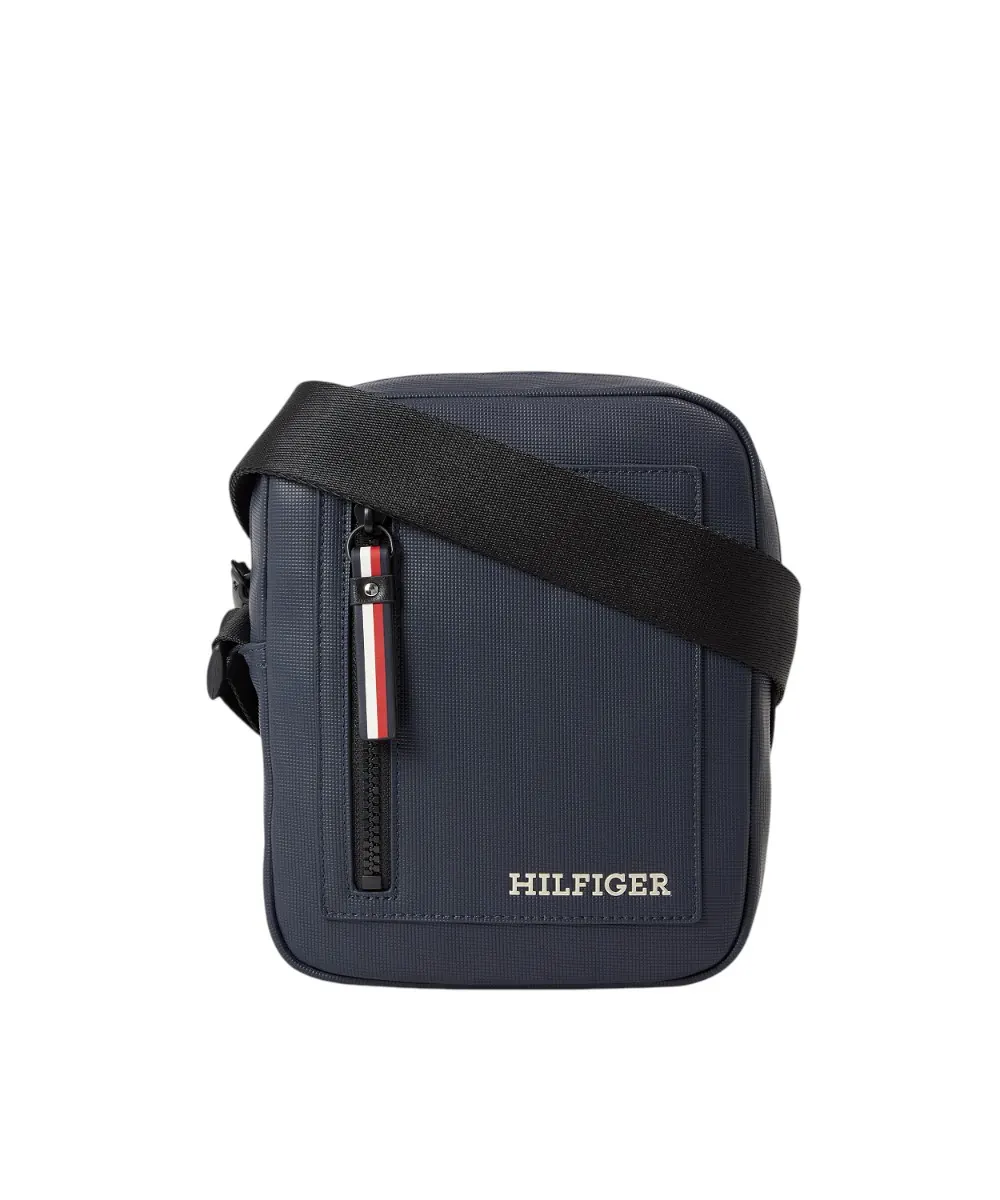 Tommy Hilfiger - Ανδρική Τσάντα Ώμου / Χιαστί Th Pique Mini Reporter AM0AM11794-DW6 Μπλε Σκούρο