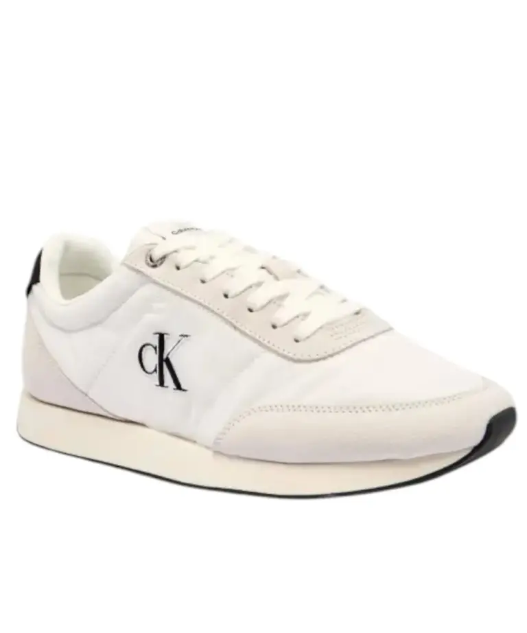 Calvin Klein - Ανδρικά Sneakers Ck Retro Runner Ess Mix Mat YM0YM01361-01W Λευκό