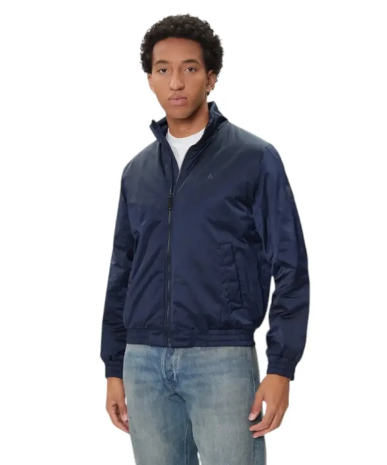 Calvin Klein - Ανδρικό Αδιάβροχο Χειμωνιάτικο Μπουφάν Bomber Harrington Regular Fit LV04RC516G-CEF Μπλε Σκούρο