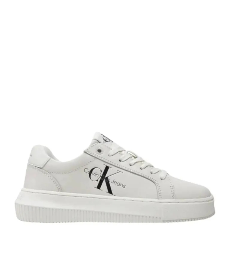 Calvin Klein - Γυναικεία Δερμάτινα Sneakers Chunky Cupsole Mono Wn YW0YW00823-YBR Λευκό