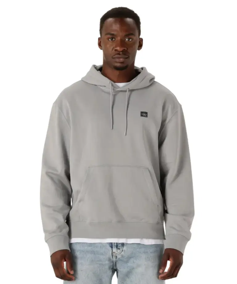 Calvin Klein - Φούτερ Cotton Terry Badge Hoodie LV04RC274G-RO2 Γκρι