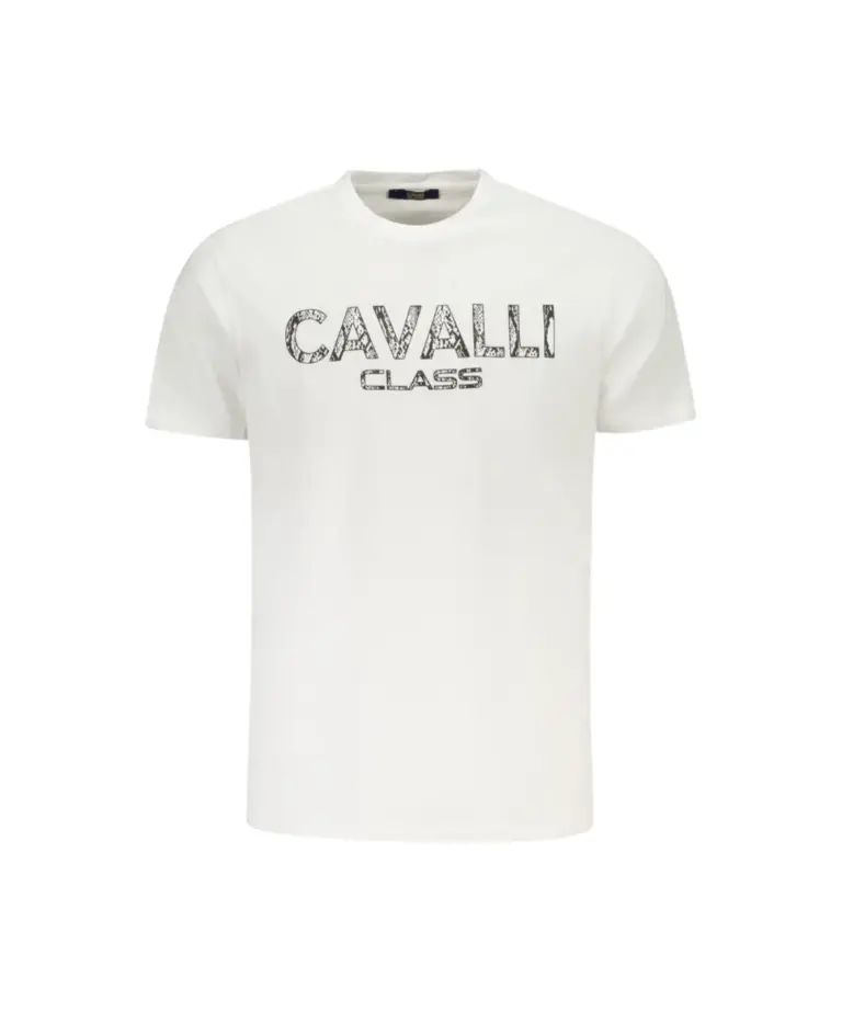 Cavalli Class - Ανδρική Μπλούζα T-Shirt Κοντομάνικη Regular Fit TXT61GJD060-00533 Λευκό