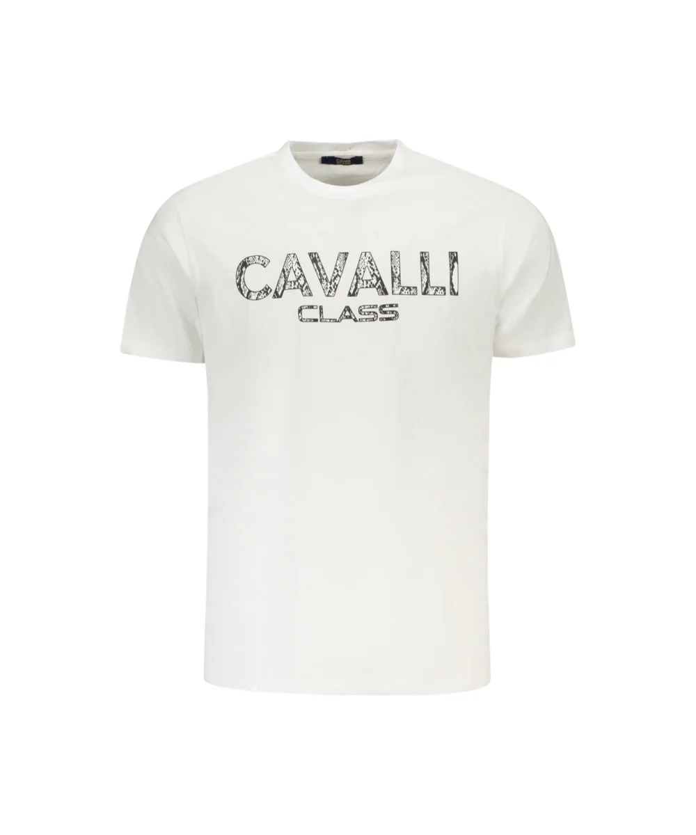Cavalli Class - Ανδρική Μπλούζα T-Shirt Κοντομάνικη Regular Fit TXT61GJD060-00533 Λευκό