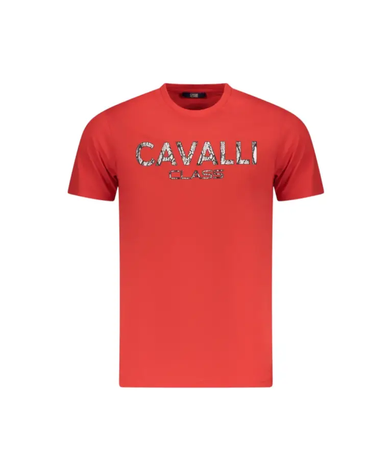 Cavalli Class - Ανδρική Μπλούζα T-Shirt Κοντομάνικη Regular Fit TXT61GJD060-02000 Κόκκινο