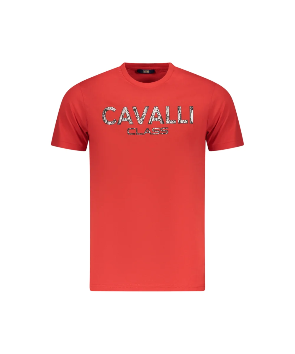 Cavalli Class - Ανδρική Μπλούζα T-Shirt Κοντομάνικη Regular Fit TXT61GJD060-02000 Κόκκινο