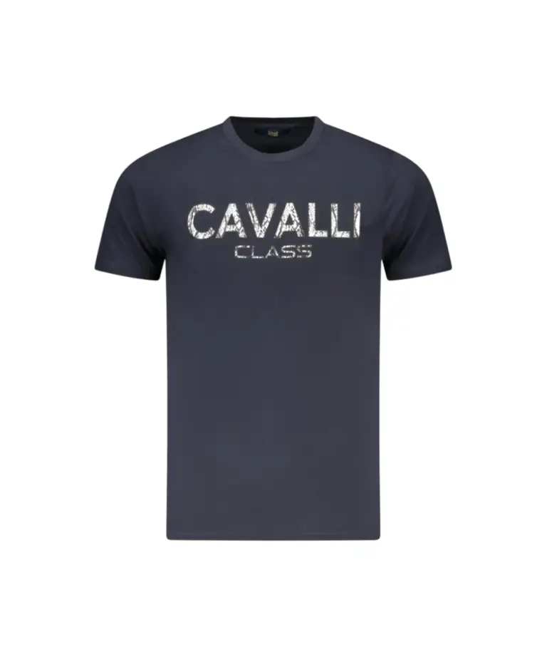 Cavalli Class - Ανδρική Μπλούζα T-Shirt Κοντομάνικη Regular Fit TXT61GJD060-04502 Μπλε