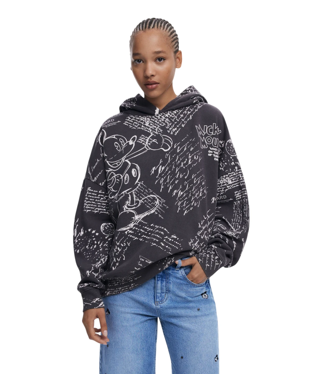 Desigual - Γυναικείο Φούτερ Letters Mickey 25WWSK03-2000 Μαύρο
