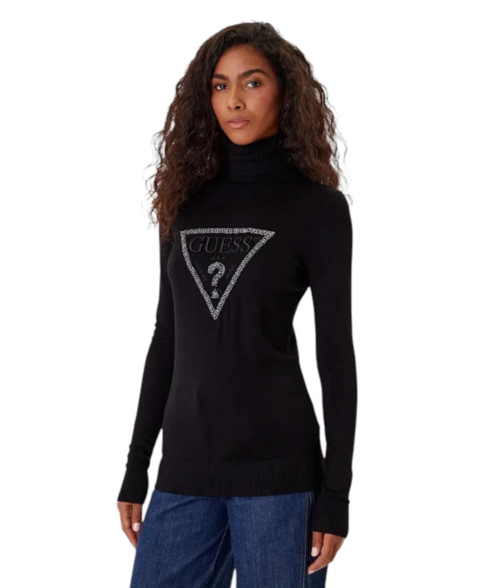 Guess - Γυναικείο Πουλόβερ Ζιβάγκο Regular Fit W5BR39Z2NQ2-JBLK Μαύρο