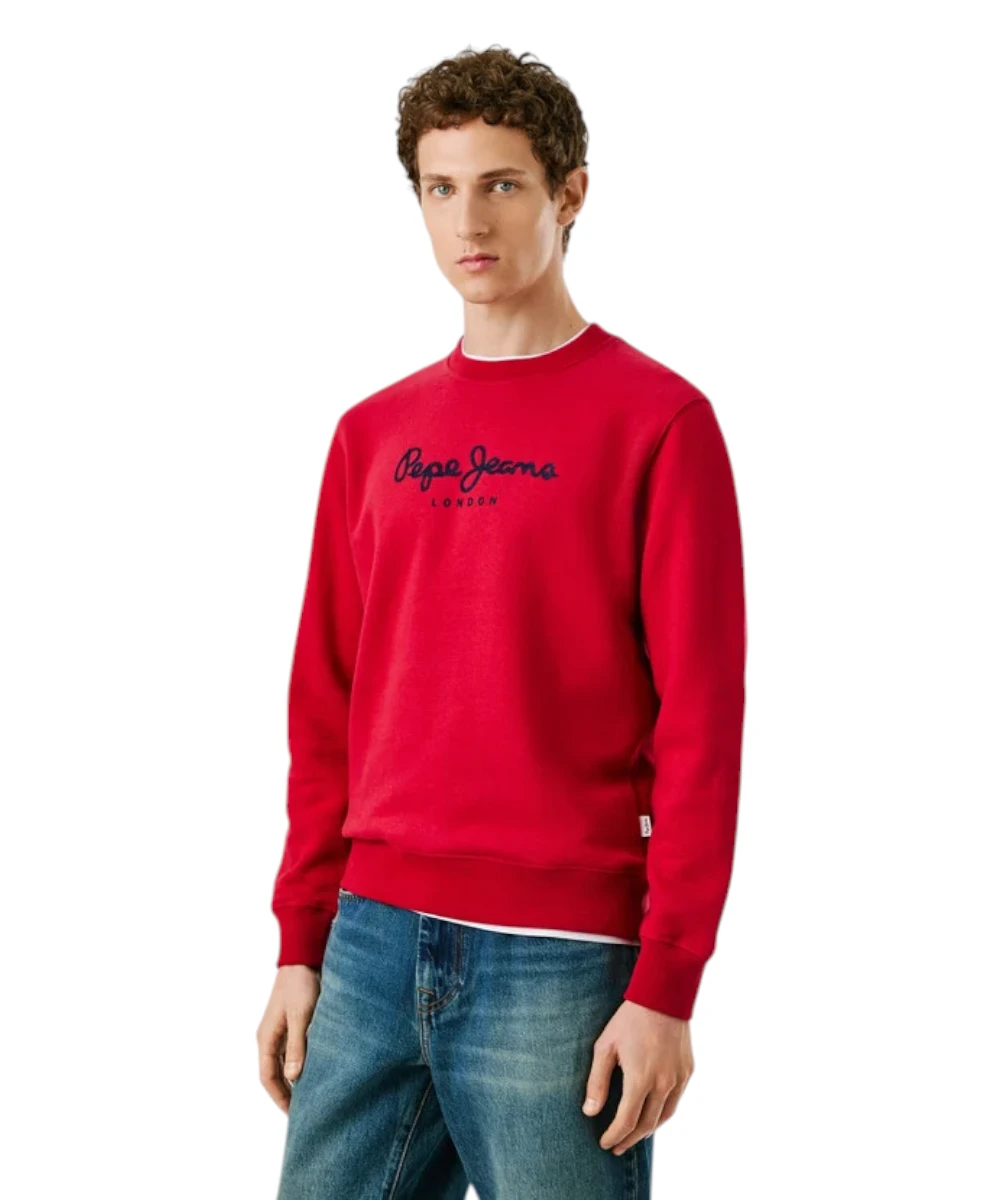 Pepe Jeans - Ανδρικό Φούτερ Crew Neck Logo PM5800011-285 Κόκκινο