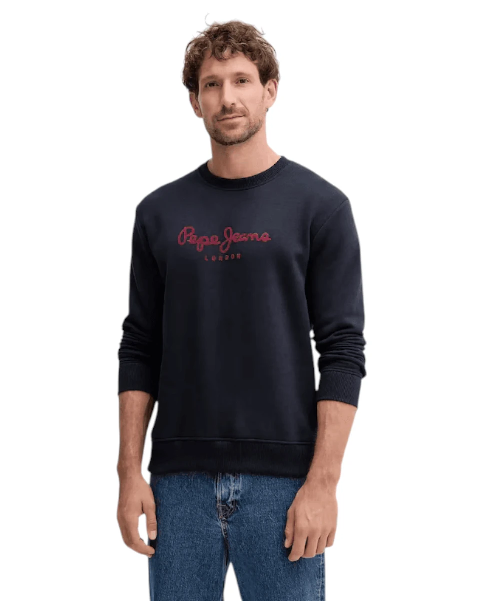 Pepe Jeans - Ανδρικό Φούτερ Crew Neck Logo PM5800011-594 Μπλε Σκούρο