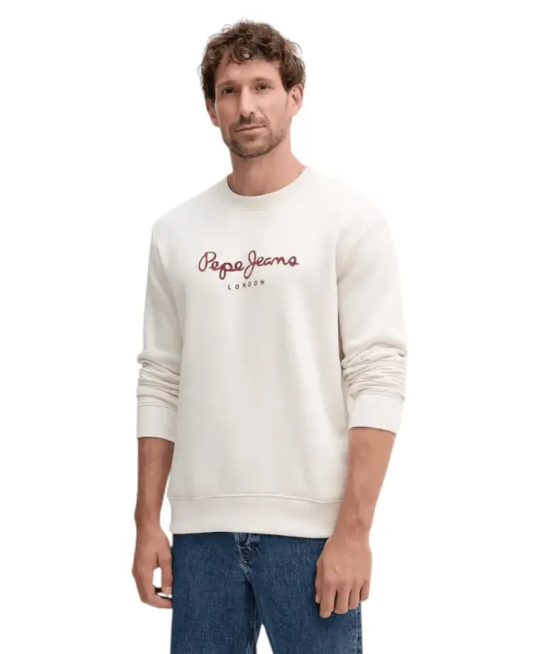 Pepe Jeans - Ανδρικό Φούτερ Crew Neck Logo PM5800011-804 Εκρού