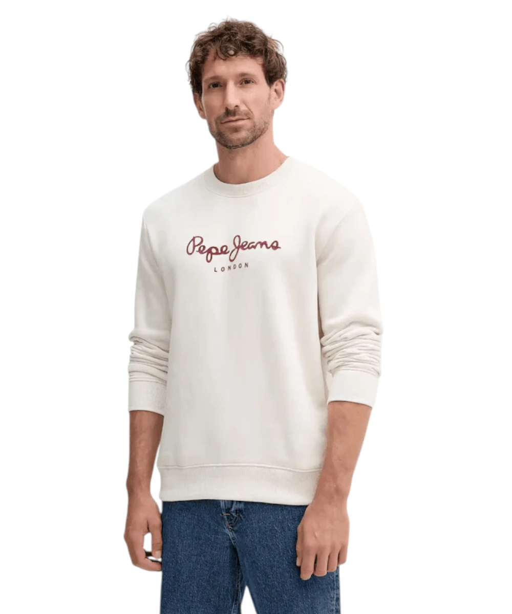 Pepe Jeans - Ανδρικό Φούτερ Crew Neck Logo PM5800011-804 Εκρού